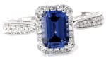 Chatham Blue Sapphire Engagement Ring