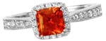 Chatham Padparadscha Orange sapphire Engagement Ring