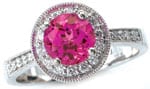 Chatham Pink Sapphire Engagement Ring