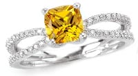 Chatham Yellow Sapphire Engagement Ring