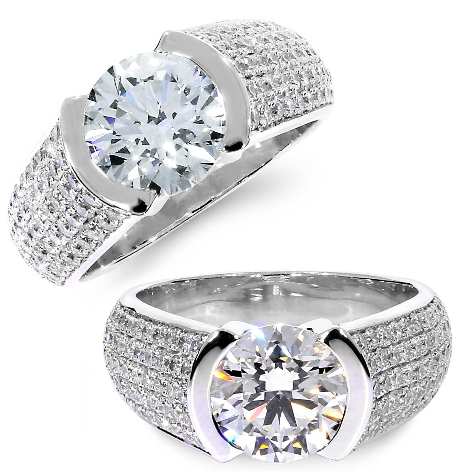 diamond pave engagment ring
