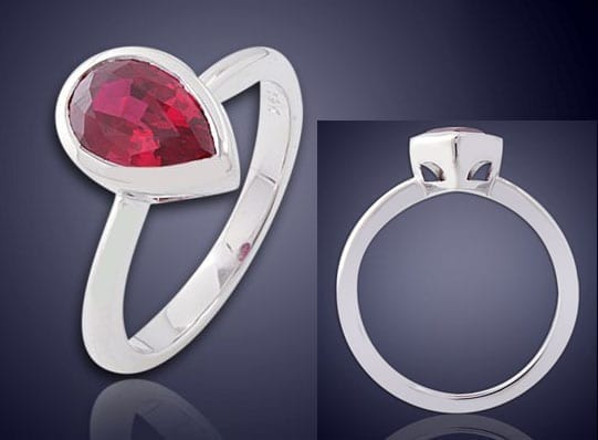 Pear Shaped Ruby Engagement Ring
